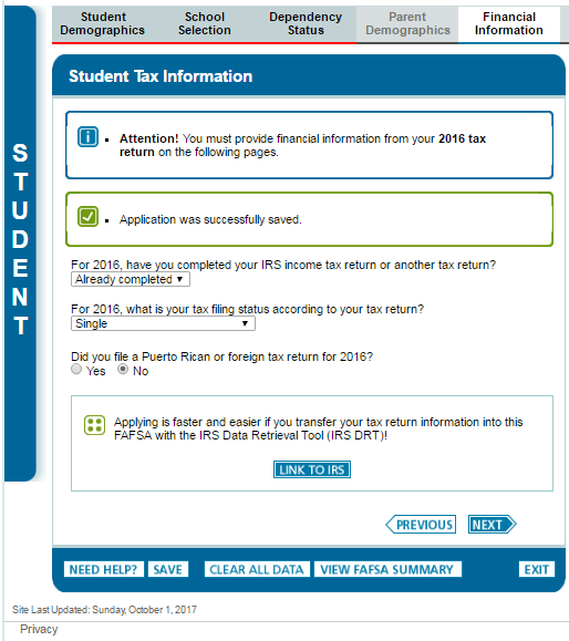 FAFSA site instructions image