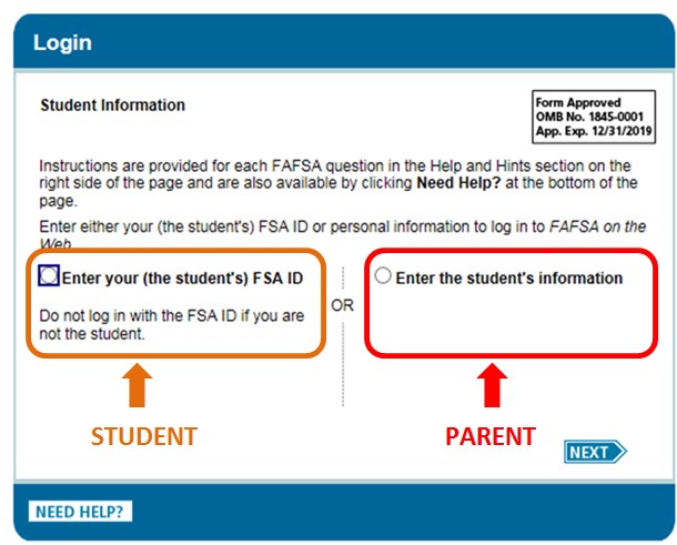 FAFSA site instructions image